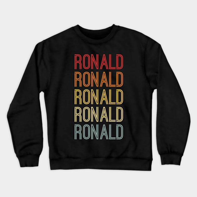 Ronald Name Vintage Retro Pattern Crewneck Sweatshirt by CoolDesignsDz